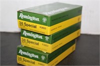 3 BOXES OF REMINGTON 38 SPECIAL MATCH, 145 GR
