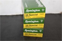 3 BOXES OF REMINGTON 38 SPECIAL MATCH , 145 GR.