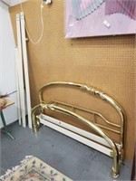 Ornate Queen Size Brass Bed & Rails