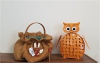 Metal Owl & Custom Basket