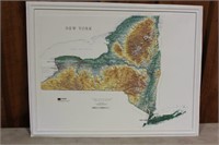 NEW YORK STATE RAISED RELIEF MAP 30" X 24"