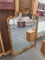 Large Wood Ornate Antique Mirror