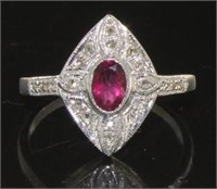 Genuine Ruby & Diamond Designer Ring