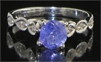 Genuine Tanzanite & Diamond Designer Ring