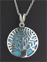 Turquoise Reversible Tree of Life Necklace
