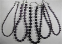 Lot Of 5 Amethyst Necklaces - 304 Grams
