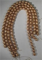 4 Strands 10mm Golden Potato Pearls 271 Grams