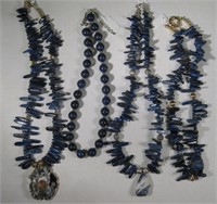 Lot Of 4 Lapis Lazuli Necklaces - 347 Grams
