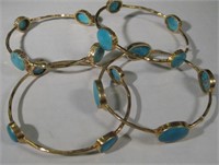 Lot Of 4 Turquoise Bangles