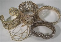Lot Of 5 Gold Plated Fashion Bracelets