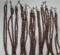 6 - 2-Strand Chocolate Pearl Adjustable Necklaces