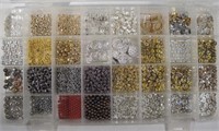 Lot Of Jewelry Making Findings w/ Organizer