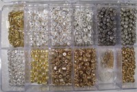 Lot Of Gold & Silver Plated Beads w/ Organizer