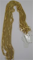 6 - 24" Gold Plated Box Chains