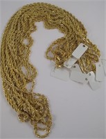 10 - 24" Gold Plated Rope Chains