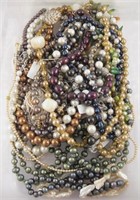 Lot Of 19 Different Pearl Necklaces