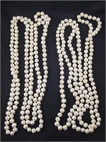 Lot Of 2 - 64" Pearl Necklaces
