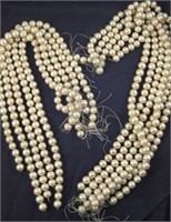10 Strands 10mm Cultured Pearls - 632 Grams