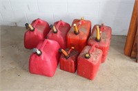 Lot: 7 Plastic Gas Cans