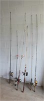 Lot: 6 Fishing Rods and Reels
