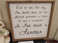 "So God Made a Farmer" Poem Quote Sign