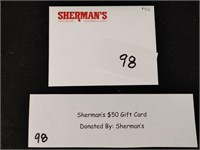 Sherman's $50 Gift Card