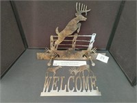 Deer Welcome Sign & Coat Rack