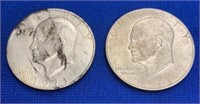 (2) 1971 Ike Silver Dollars