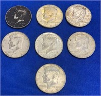 (7) Kennedy Silver Half Dollars