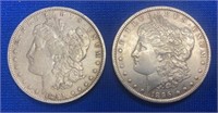 (2) Morgan Silver Dollars
