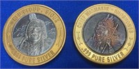(2) Limited Native American .999 Silver Coins