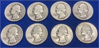 (8) Washington Silver Quarters