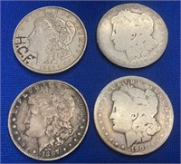 (4) Morgan Silver Dollars