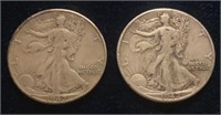 (2) Silver Walking Liberty Half Dollars