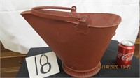 Red painted coal bucket
