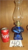 Cobalt blue oil lamp