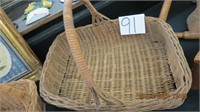 Vintage 18" handled basket