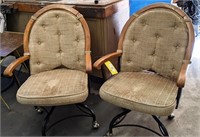 Pair of Swivel Chairs on Rollers