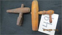 2 vintage wood spigots