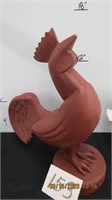 16" wood carved rooster