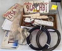 Oil Can, Vintage Plates, Surge Protector & More