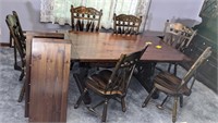 Dining Table & Six Chairs, Approx 70" l x 38" w
