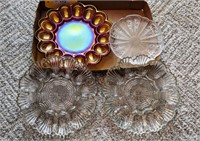 Vintage Egg Plates, One is Carnival