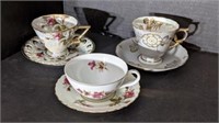 Three Teacups & Saucers, One Marked Japan