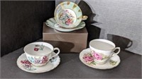 Three Teacups & Saucers, 2 - Japan & 1 England