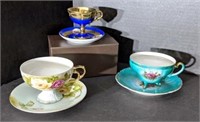 Three  Teacups & Saucers - Unmarked