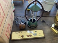 Electric Wind Chime, Wooden Sign and Metal Bell