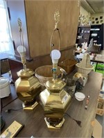 2 Large Solid Brass Lamps