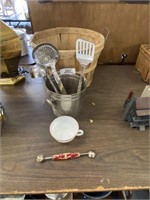 Vintage Kitchen Items & Basket