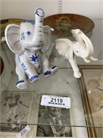 2 Elephant Figurines